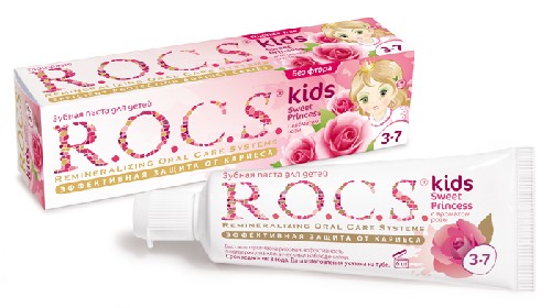 ROCS ЗУБНАЯ ПАСТА KIDS SWEET PRINCESS С АРОМАТОМ РОЗЫ 45,0 инструкция по применению