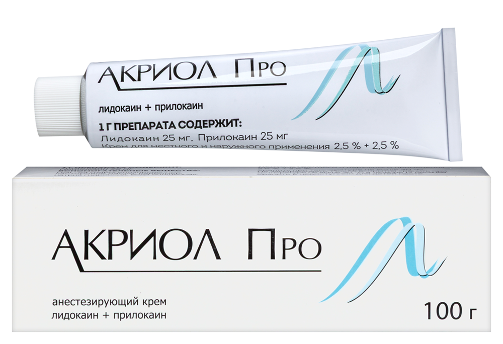 Изображение товара Акриол Про 2,5%+2,5% крем для поверхностной анестезии 100 г