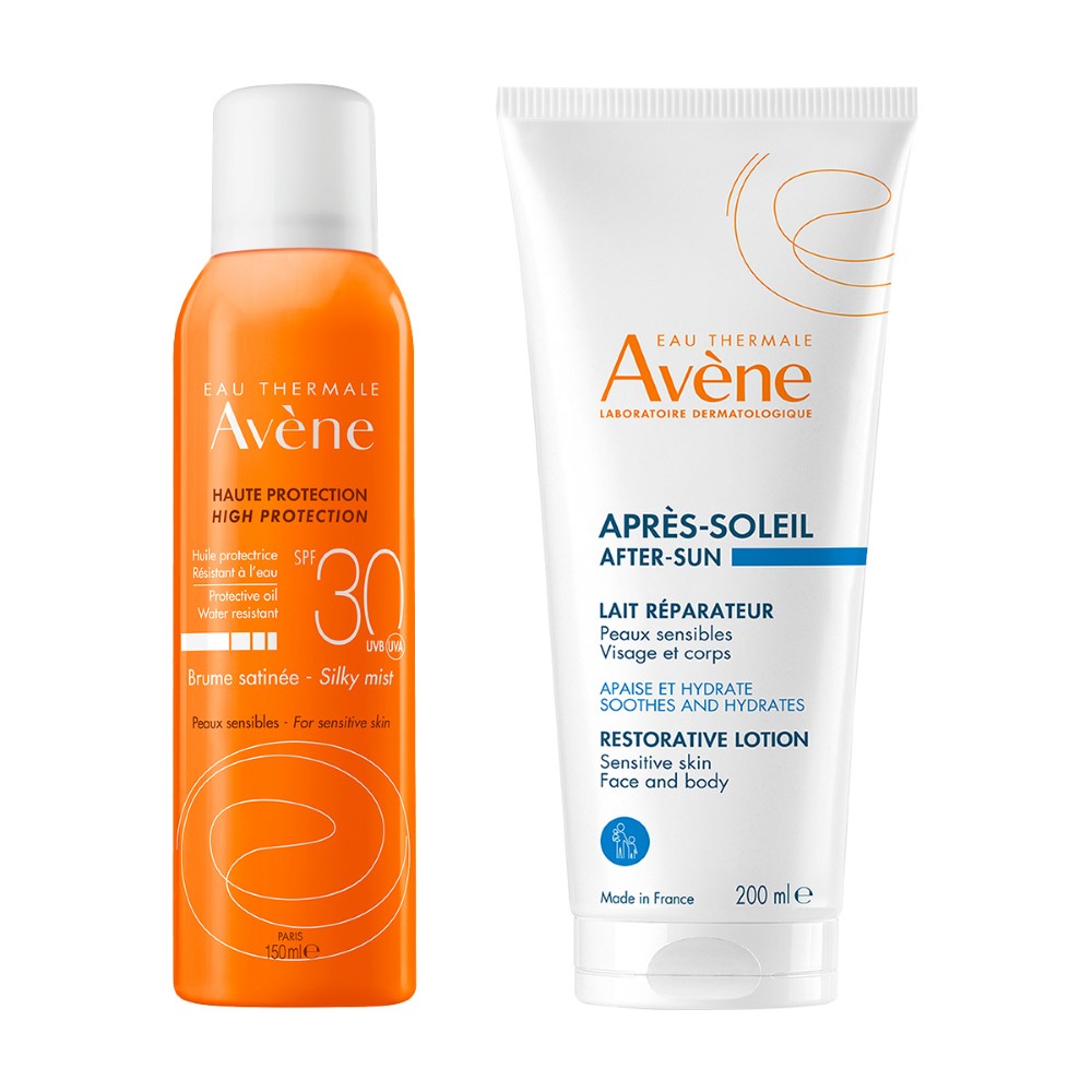 Изображение товара Набор AVENE СОЛНЦЕЗАЩИТ НЕВЕСОМОЕ МАСЛО-СПРЕЙ SPF 30 150МЛ + AVENE ЛОСЬОН ПОСЛЕ ЗАГАРА ВОССТАНАВЛИВАЮЩИЙ 200МЛ