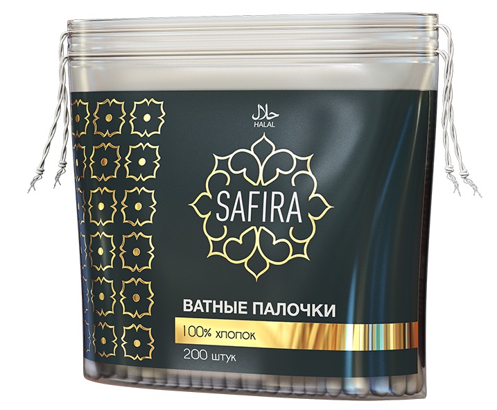 Изображение товара Safira ватные палочки 200 шт для ухода за кожей и гигиены