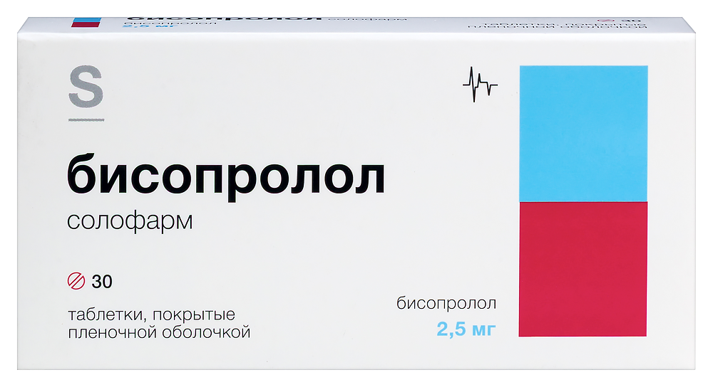 Изображение товара Бисопролол солофарм 2,5 мг 30 шт. таблетки для гипертензии и сердечных заболеваний