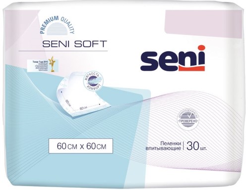 Изображение товара Гигиенические пеленки Seni soft 60x60 см, 30 шт. для ухода за больными