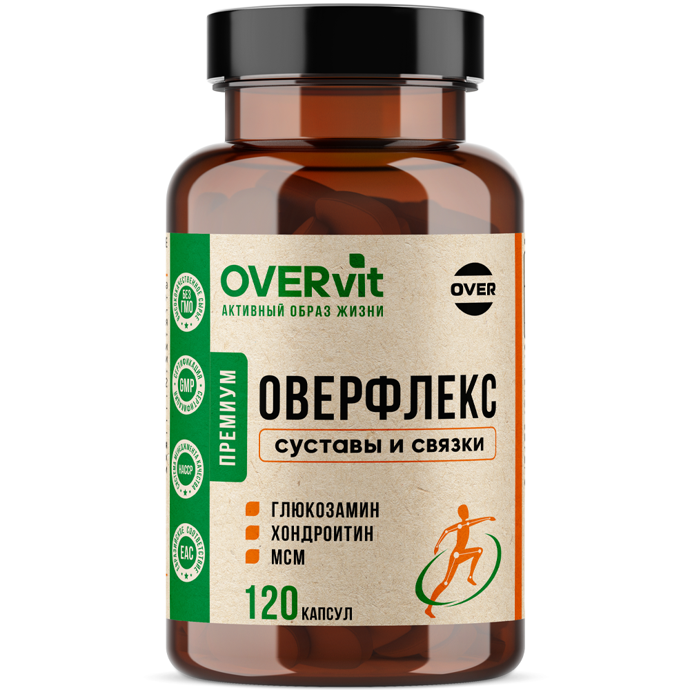 Изображение товара Капсулы для суставов Overvit Оверфлекс 680 мг, 120 шт., поддержка хряща Изображение товара Капсулы для суставов Overvit Оверфлекс 680 мг, 120 шт., поддержка хряща