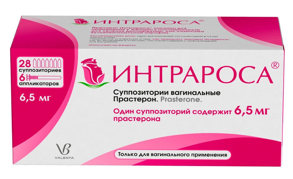 Изображение товара Интрароса 6,5 мг вагинальные суппозитории 28 шт. для лечения диспареунии