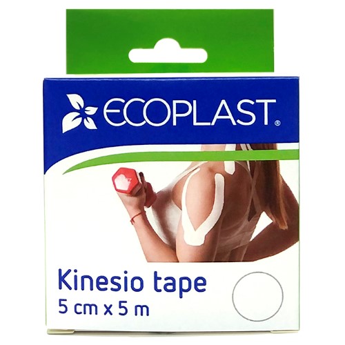 Изображение товара Кинезио тейп Ecoplast 5 см x 5 м белый для поддержки и реабилитации