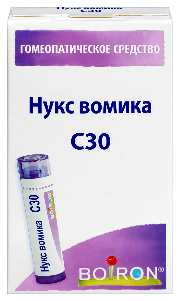 Изображение товара Нукс вомика c30 гомеопатический препарат в гранулах 4 г натуральное средство