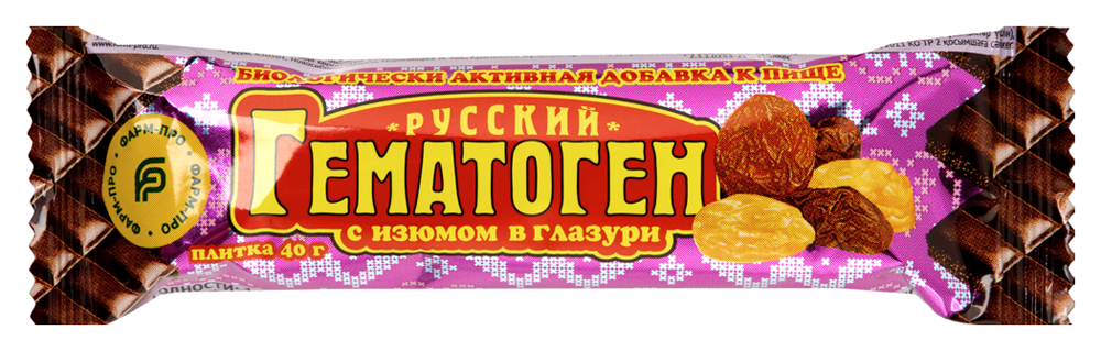 Гематоген русский/изюм+шокол/40 гр плитка инструкция по применению