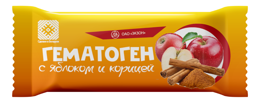 Изображение товара Гематоген с яблоком и корицей 40 гр плитка
