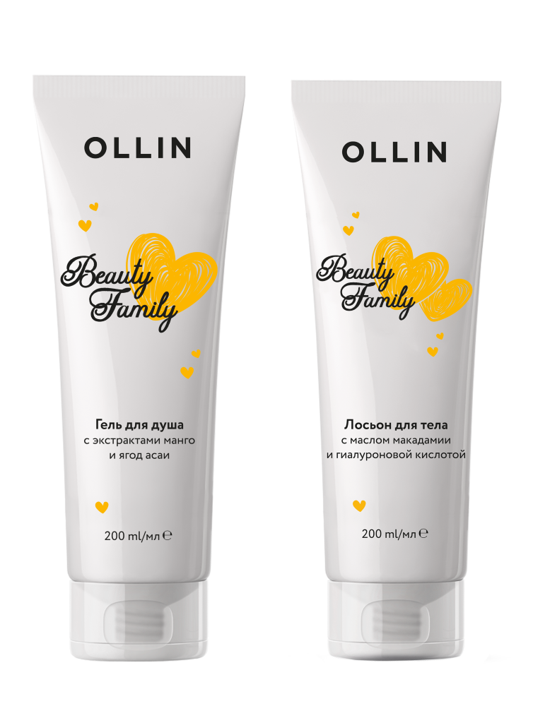 Изображение товара Набор Ollin beauty family гель для душа с экстрактами манго и ягод асаи 200мл + лосьон для тела 200мл