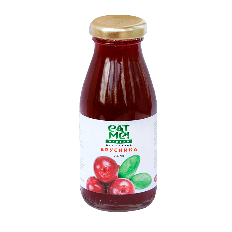 Изображение товара Нектар брусничный с фруктозой Eat me 200 мл — детский напиток для дошкольников и школьников