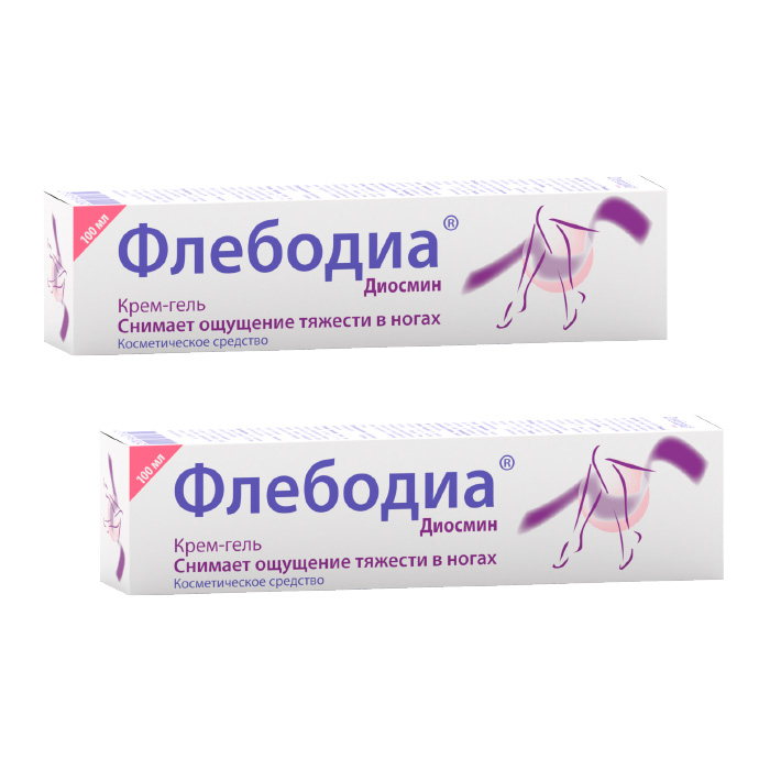 Изображение товара Набор Флебодиа крем-гель 100 мл. 2 уп со скидкой 250 руб.