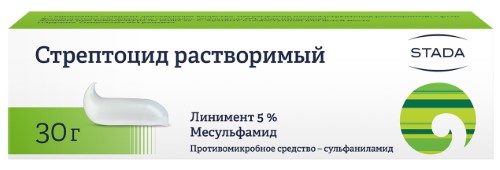 Стрептоцид Растворимый 5% Линимент 30 Гр - Цена 106 Руб., Купить В.