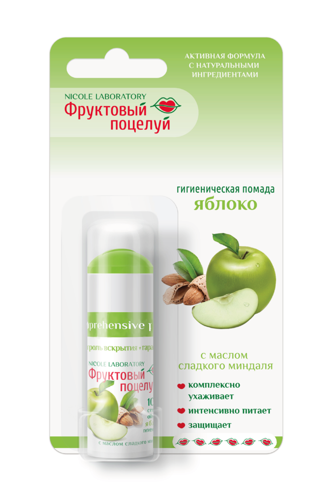 Изображение товара Гигиеническая помада Фруктовый поцелуй яблоко для всей семьи