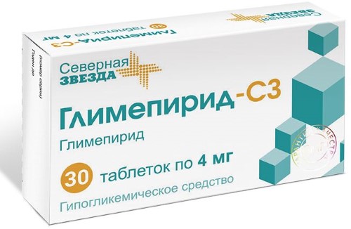 ГЛИМЕПИРИД-СЗ 0,004 N30 ТАБЛ/БЛИСТЕР инструкция по применению