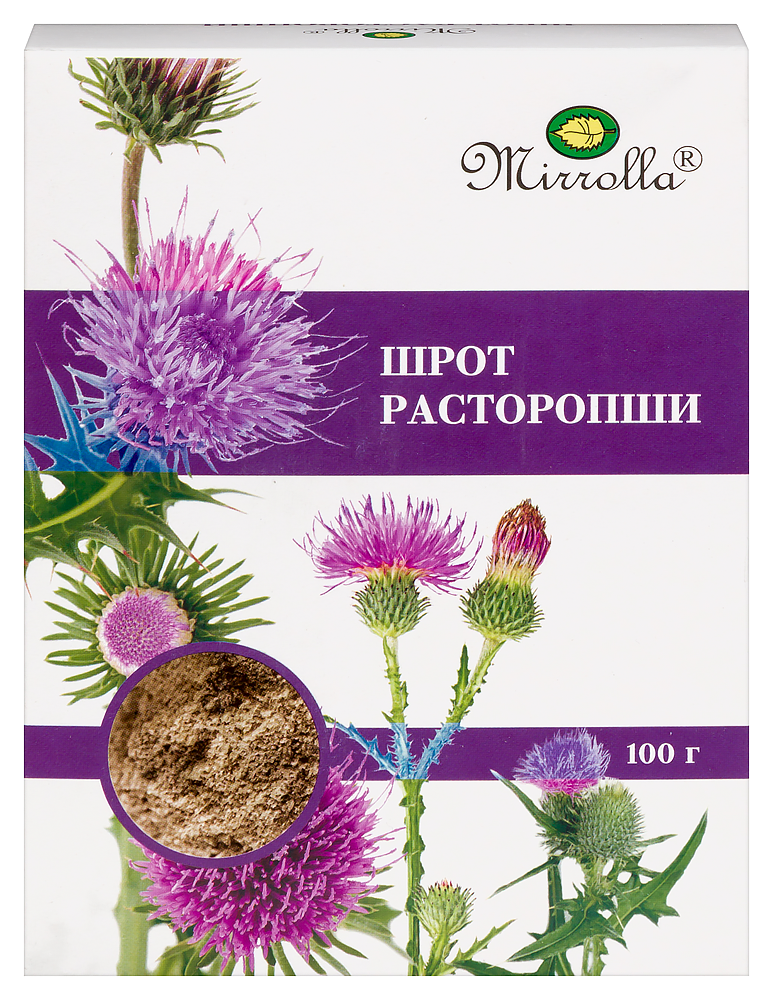 Изображение товара Мирролла шрот расторопши 100 гр - натуральная биологическая добавка для печени
