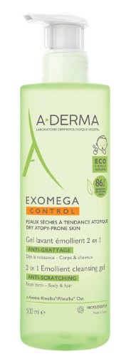 Изображение товара A-derma exomega control очищающий гель 2-в-1 для тела и волос 500 мл