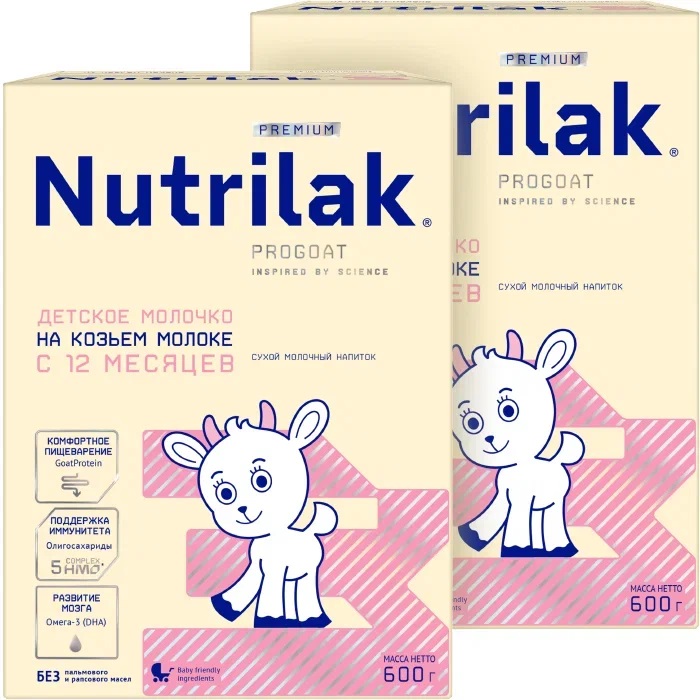 Изображение товара Набор из 2х упаковок NUTRILAK PREMIUM 3 СМЕСЬ СУХ МОЛОЧНАЯ АДАПТИР НА ОСНОВЕ КОЗЬЕГО МОЛОКА 600,0 по спец.цене