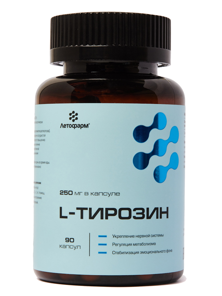 Изображение товара Летофарм l-тирозин капсулы 0,35 г 90 шт — биодобавка для энергии и концентрации