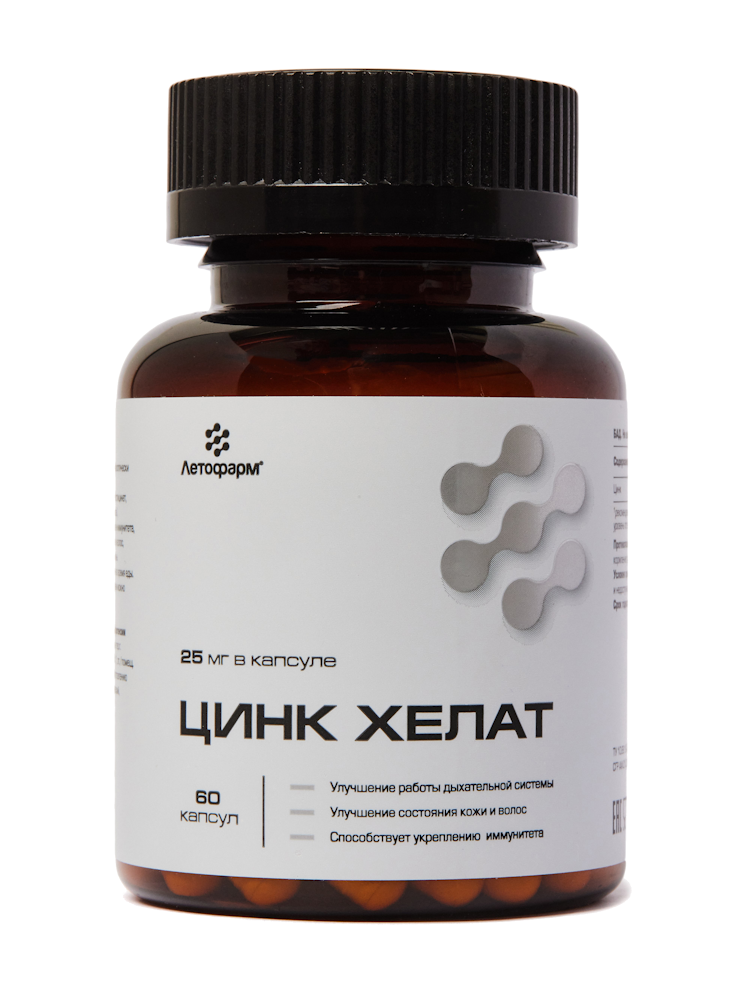Изображение товара Летофарм цинк хелат 60 шт. капсулы массой 0,3 г/банка