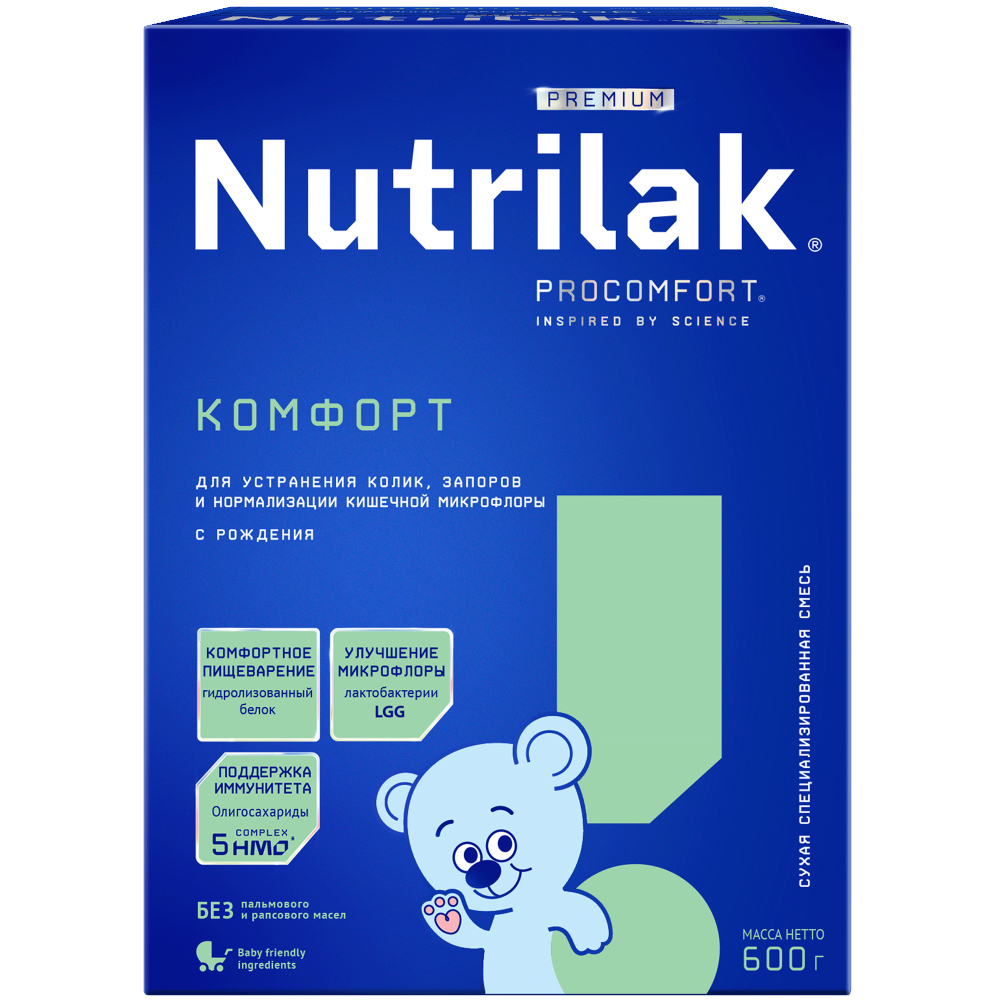 Изображение товара Nutrilak premium комфорт смесь для детей 0-12 месяцев 600г