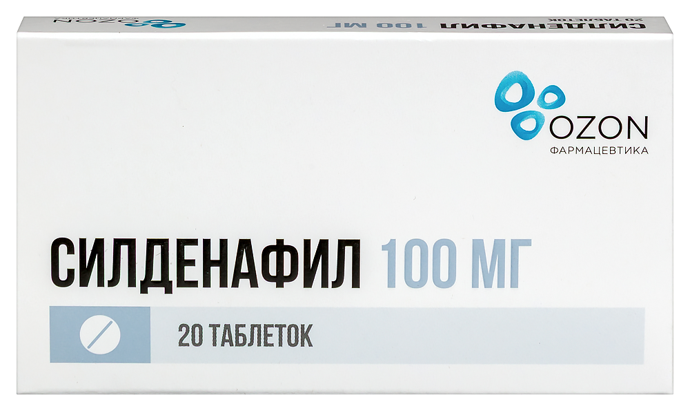 Изображение товара Силденафил 100 мг 20 таблеток для лечения эректильной дисфункции