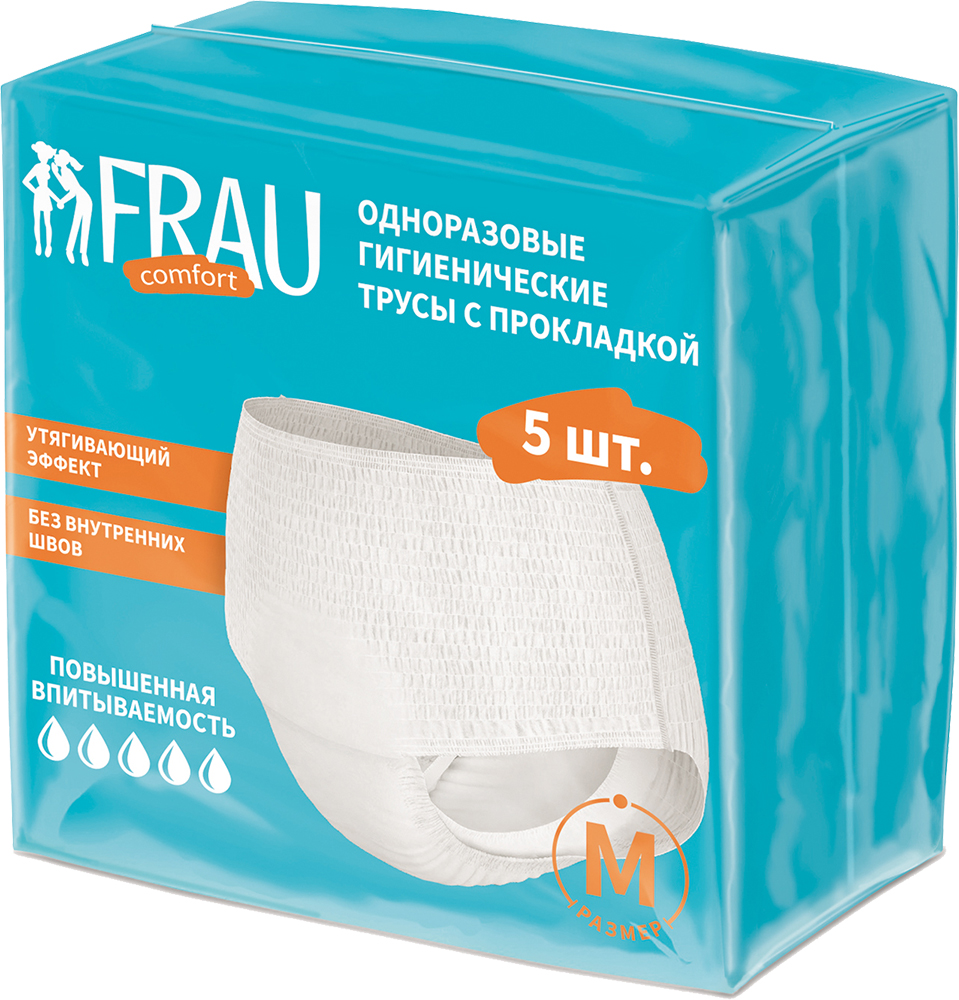 Изображение товара Frau comfort трусы с прокладкой одноразовые гигиенические размер m 5 шт.