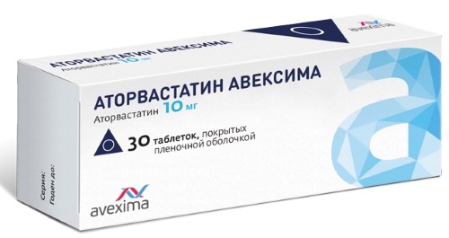 Изображение товара Аторвастатин авексима 10 мг 30 таблеток для снижения холестерина