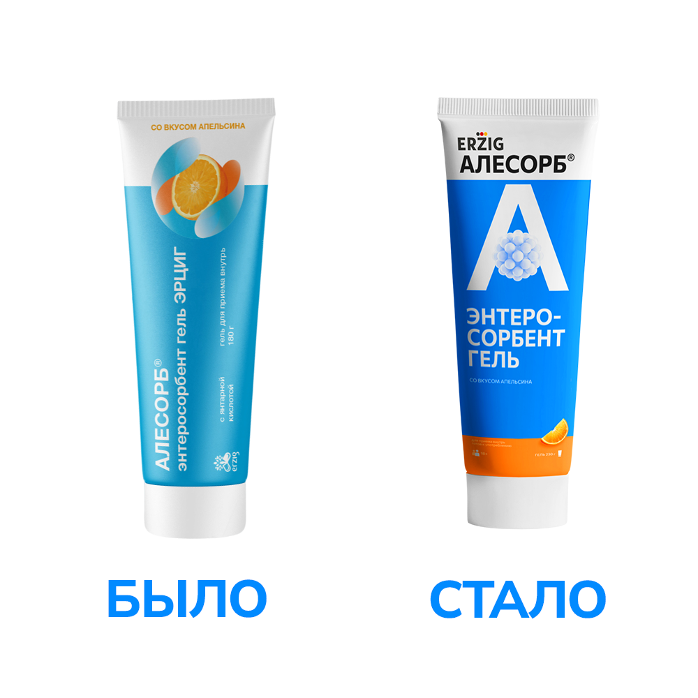 Изображение товара Erzig энтеросорбент гель алесорб со вкусом апельсина 230 гр гель/туба