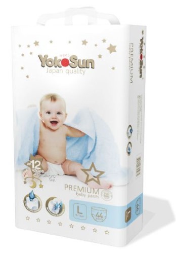 Изображение товара Yokosun premium подгузники-трусики детские l/9-14 кг/ 44 шт.