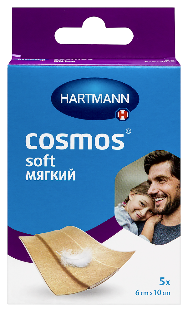 Изображение товара Пластырь cosmos soft нестерильный 6х10 см 5 шт - тонкий и эластичный для чувствительной кожи