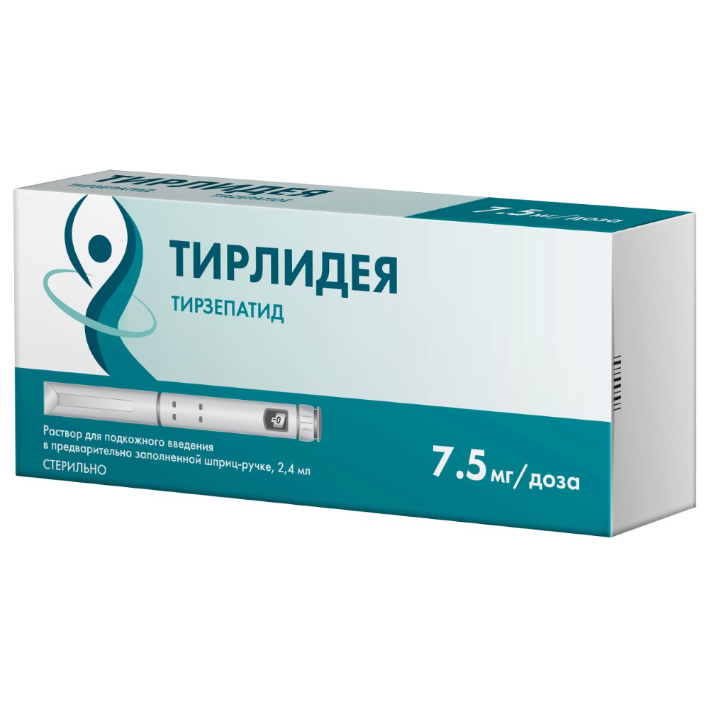 Изображение товара Тирлидея 7,5 мг/доза 2,4мл шприц-ручка раствор для подкожного введения + 4 шт игла