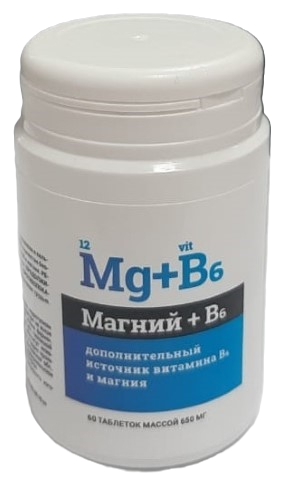 Изображение товара Магний+в 6 60 шт. таблетки по 650 мг для здоровья
