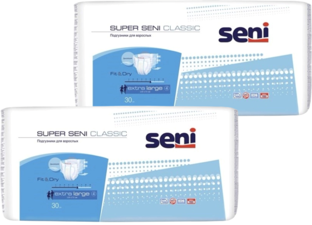 Изображение товара Набор Seni super classic подгузники д/взр extra large n30  из 2 уп со скидкой