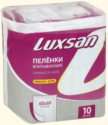 Изображение товара Пеленки luxsan premium/extra впитывающие 60х60 10 шт.