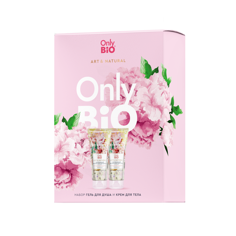 Изображение товара Набор уход за телом only bio art&natural пудровая роза и бархатистый пион 200 мл x 2