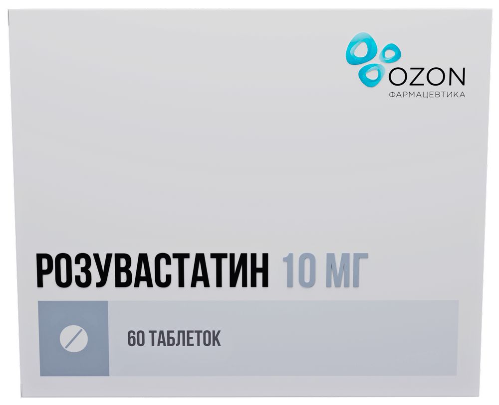 Изображение товара Таблетки Розувастатин 10 мг 60 шт. покрытые пленочной оболочкой для снижения холестерина Изображение товара Таблетки Розувастатин 10 мг 60 шт. покрытые пленочной оболочкой для снижения холестерина