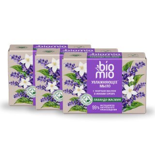 Изображение товара Набор 3=2 BIOMIO AROMATHERAPY МЫЛО НАТУРАЛЬНОЕ ЖАСМИН И ЭФИРНОЕ МАСЛО ЛАВАНДЫ