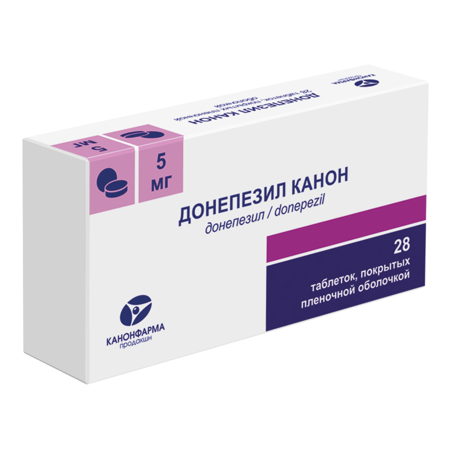 Изображение товара Донепезил Канон 5 мг 28 таблеток для лечения деменции