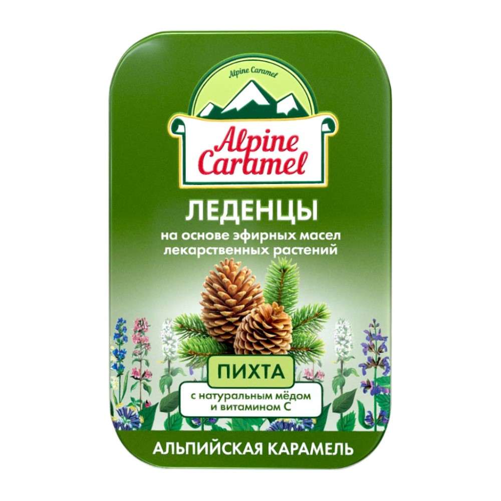 Изображение товара Alpine caramel леденцы альпийская карамель детские с натуральным медом и витамином с со вкусом пихты 53 гр