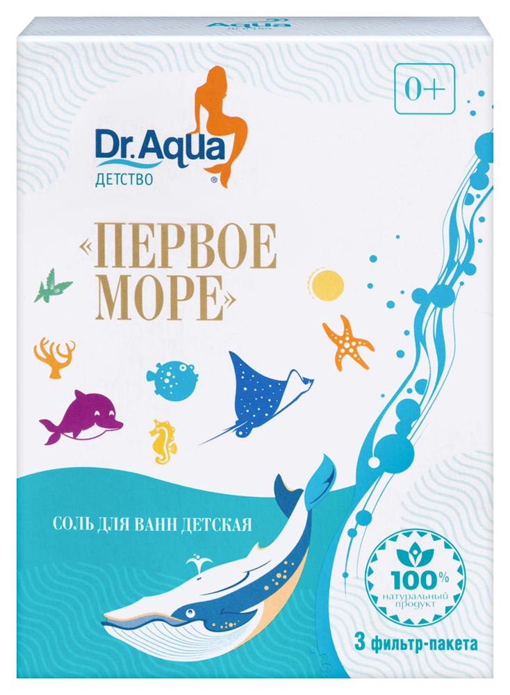Изображение товара Dr aqua соль для ванн детская морская природная 150 гр 3 шт