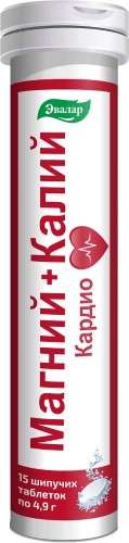 Изображение товара Магний+калий кардио 15 шипучих таблеток для сердца