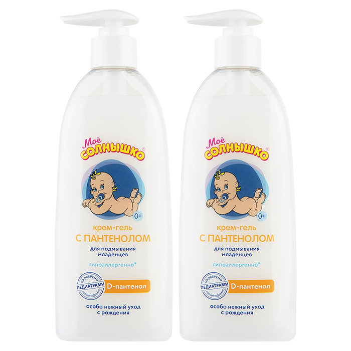 Изображение товара Набор детский Мое солнышко Крем-гель для подмывания с пантенолом 400мл из 2-х упаковок со скидкой
