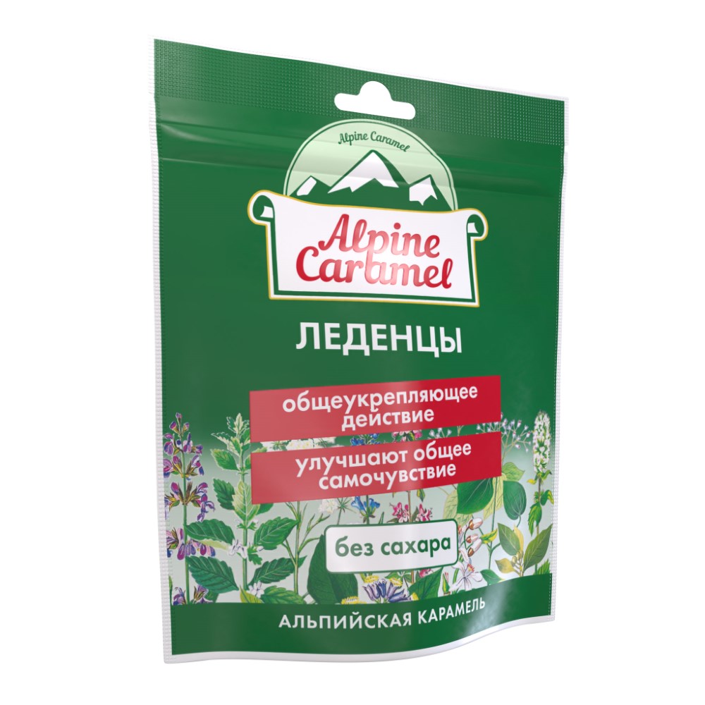 Alpine caramel леденцы альпийская карамель без сахара 75 гр