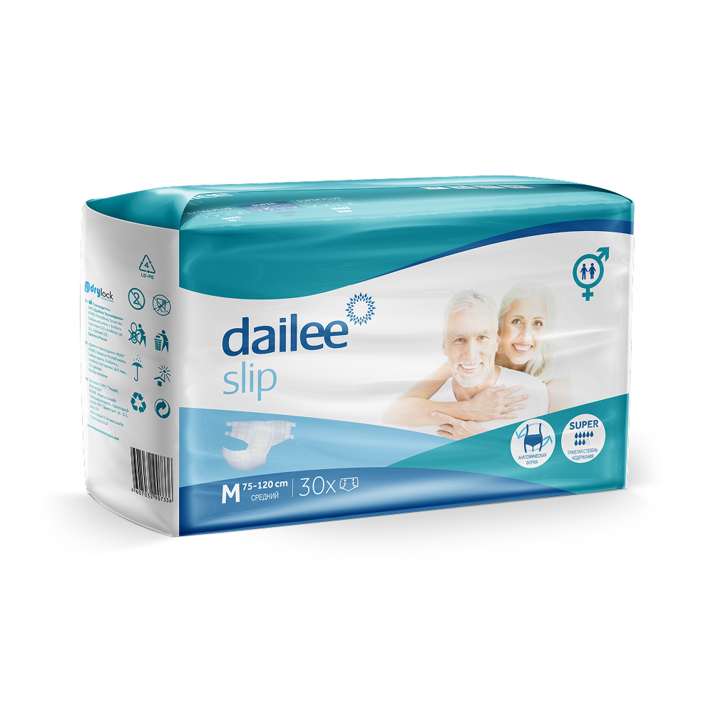 Изображение товара Подгузники для взрослых Dailee SUPER Medium 30 шт. для тяжелого недержания
