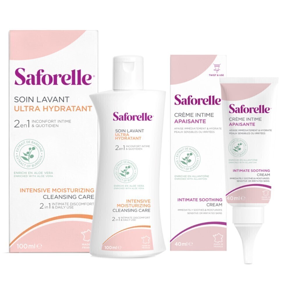 Изображение товара Набор САФОРЕЛЬ гель д/интимной гигиены ИНТЕНСИВНОЕ УВЛАЖНЕНИЕ 100мл + САФОРЕЛЬ крем-эмолент УВЛАЖНЯЮЩИЙ 40мл