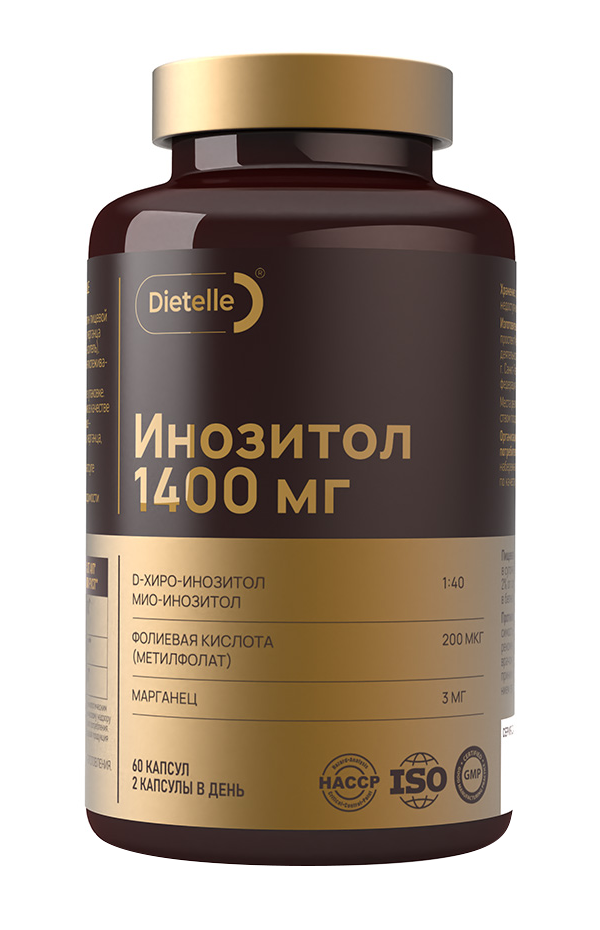 Изображение товара Dietelle инозитол 1:40 60 капсул для обмена веществ и энергии