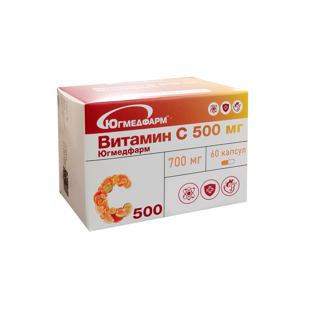 Изображение товара Витамин с 500 мг 60 шт капсулы массой 700 мг югмедфарм