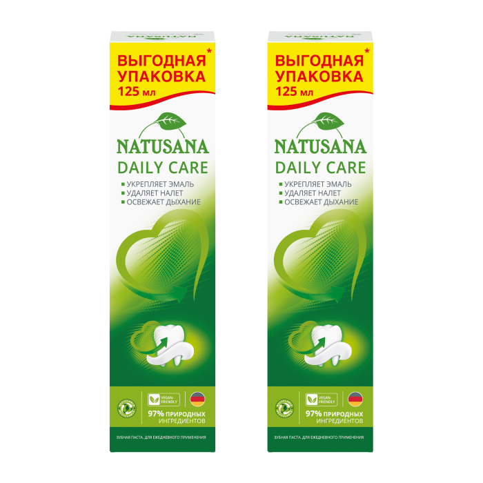 Изображение товара НАБОР NATUSANA ЗУБНАЯ ПАСТА DAILY CARE 125МЛ из 2-х уп со скидкой