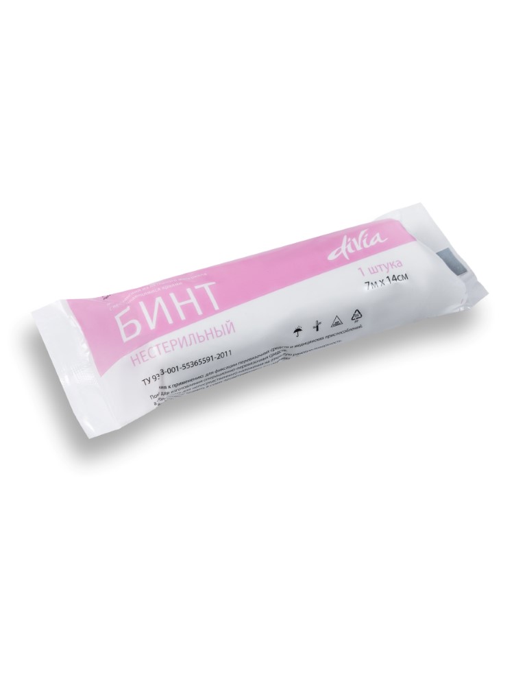 Изображение товара Медицинский бинт из нетканого материала 7мх14см divia нестерильный