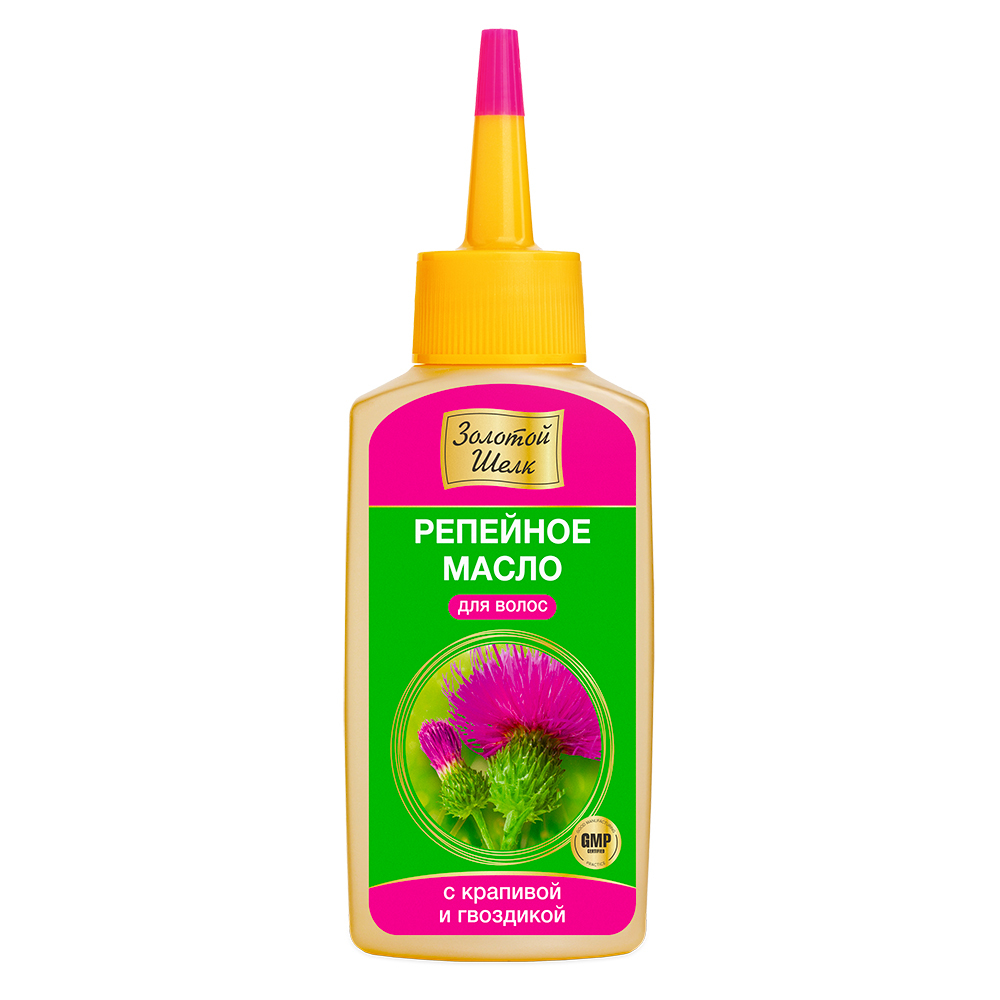 Изображение товара Масло для волос репейное с крапивой и гвоздикой 90 мл Золотой шелк